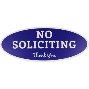 imageExcelMark No Soliciting Sign for House or Business  Durable IndoorOutdoor Sign  Easily Attach to Front Door  UV and Weather Resistant Extra Large  45quotx 11quot Blue with White Letters