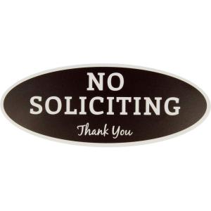 imageExcelMark No Soliciting Sign for House or Business  Durable IndoorOutdoor Sign  Easily Attach to Front Door  UV and Weather Resistant Extra Large  45quotx 11quot Dark Brown with White Letters