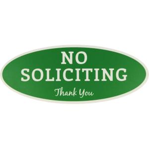 imageExcelMark No Soliciting Sign for House or Business  Durable IndoorOutdoor Sign  Easily Attach to Front Door  UV and Weather Resistant Extra Large  45quotx 11quot Green with White Letters