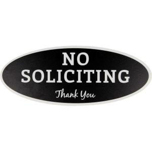 imageExcelMark No Soliciting Sign for House or Business  Durable IndoorOutdoor Sign  Easily Attach to Front Door  UV and Weather Resistant Extra Large  45quotx 11quot Black with White Letters