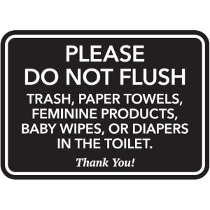 imageExcelMark Please Do Not Flush Restroom Etiquette Sign for Business  Includes Double Sided Tape  Size 7 x 5 Inch