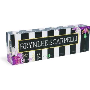 imageExcelMark Premium Clear Acrylic Glass Block Unique Designed Name Plates for Your Desk  8quotx25quot  OrchidsFloral Purple