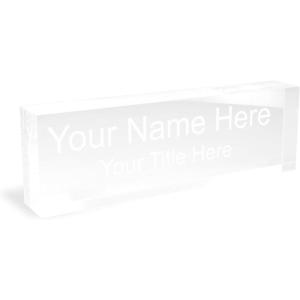 imageExcelMark Premium Custom Laser Etched Nameplate  25quot x 8quot Clear Acrylic Block