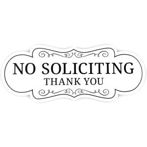 imageExcelMark Premium No Soliciting Sign for House  Made in the USA Large  36quotx 9quot White with Black Letters