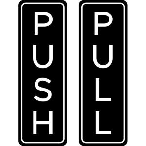 imageExcelMark Push Pull Vertical Door Sign Set  Each Sign 3quot x 9quot