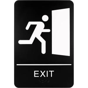 imageExcelMark Restroom Sign for Business  ADA Compliant Braille Bathroom Sign with Double Sided Tape to Secure Perfectly in Less Than a Minute  Size 9 x 6 Inch UnisexExit