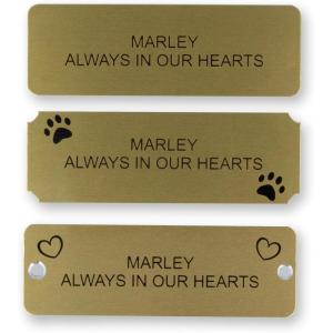 imagePersonalized Engraved Brushed Gold Solid Brass Plate  Perfect for Frames Plaques and Trophies  3 Wide x 1 Tall  Made in USA