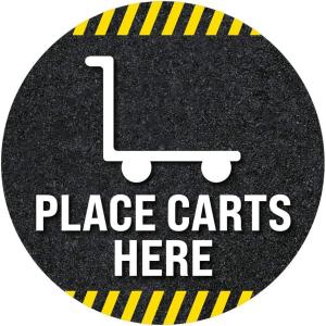 imagePlace Carts Here Floor Decal PLACE CARTS HERE 11quotPLACE CARTS HERE