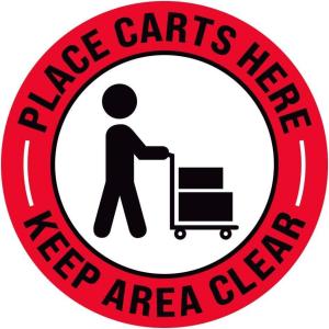 imagePlace Carts Here Floor Decal PLACE CARTS HERE 11quotPLACE CARTS HERE KEEP AREA CLEAR