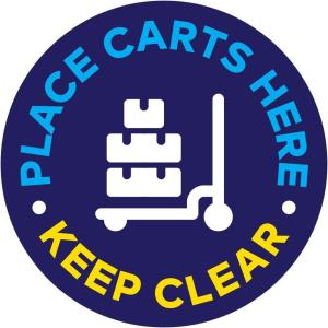 imagePlace Carts Here Floor Decal PLACE CARTS HERE 11quotPlace Carts Here Keep Clear 1