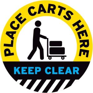 imagePlace Carts Here Floor Decal PLACE CARTS HERE 11quotPlace Carts Here Keep Clear 2