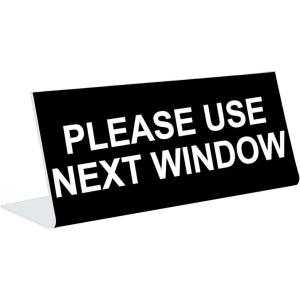 imagePlease Use Next Window  3quot x 8quot Engraved Desk Sign  BlackWhite3x8 inches