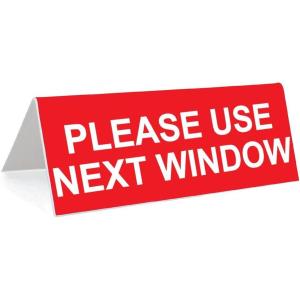 imagePlease Use Next Window  3quot x 8quot Engraved Desk Sign  RedWhite