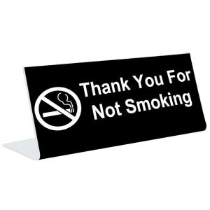 imageThank You for Not Smoking  3quot x 8quot Engraved Desk Sign  BlackWhite with Image