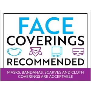 imageFace Coverings Recommended Sign 5quotx 7quot5 x 7