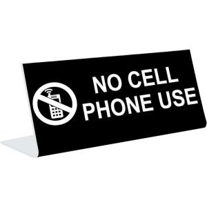 imageNo Cell Phone Used  3quot x 8quot Engraved Desk Sign  BlackWhite