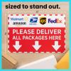 imagePackage Delivery Sign for House  8 x 12quotArea for Front Door of Home or Business  Clear Visibility Place Packages in BoxDeliver All Packages Here