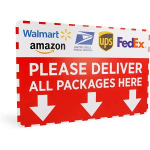 imagePackage Delivery Sign for House  8 x 12quotArea for Front Door of Home or Business  Clear Visibility Place Packages in BoxDeliver All Packages Here