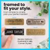 imageExcelMark Personalized Name Plates  20 Icons 3 Corners and 34 Border Styles to Choose from  Solid Brass Name Plaque  Custom Name Plate with Adhesive Backing or Screws BrassBlack