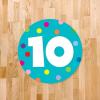 imageExcelMark 11 Number Classroom Floor Decal 3 LimeAqua