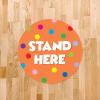 imageExcelMark 11 Stand Here Classroom Floor Decal CyanOrange