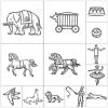 imageExcelMark Circus Themed Engraved Wood Rubber Stamp Set  13 Pieces