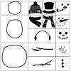imageExcelMark Create Your Own Snowman  Engraved Wood Rubber Stamp Set  15 Pieces