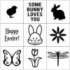 imageExcelMark Easter  Engraved Wood Rubber Stamp Set  9 Pieces