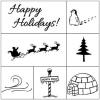 imageExcelMark Holiday Engraved Wood Rubber Stamp Set  7 Pieces