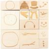 imageExcelMark Create Your Own Snowman  Engraved Wood Rubber Stamp Set  15 Pieces