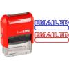 imageExcelMark EMAILED  SelfInking TwoColor Rubber Office Stamp  Red and Blue Ink