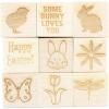 imageExcelMark Easter  Engraved Wood Rubber Stamp Set  9 Pieces