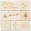 imageExcelMark Holiday Engraved Wood Rubber Stamp Set  7 Pieces