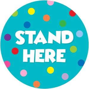 imageExcelMark 11 Stand Here Classroom Floor Decal CyanAqua