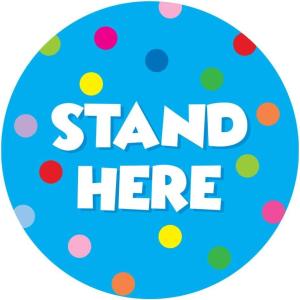 imageExcelMark 11 Stand Here Classroom Floor Decal CyanCyan