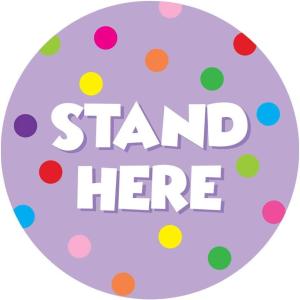 imageExcelMark 11 Stand Here Classroom Floor Decal CyanLavender