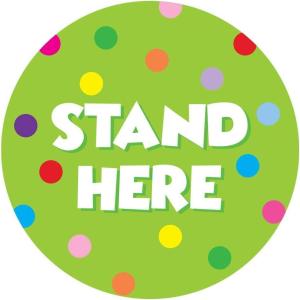 imageExcelMark 11 Stand Here Classroom Floor Decal CyanLime