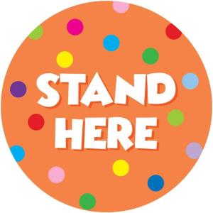 imageExcelMark 11 Stand Here Classroom Floor Decal CyanOrange
