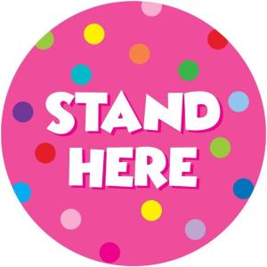 imageExcelMark 11 Stand Here Classroom Floor Decal CyanPink