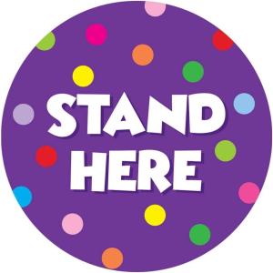 imageExcelMark 11 Stand Here Classroom Floor Decal CyanPurple