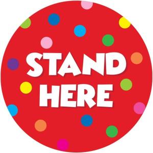 imageExcelMark 11 Stand Here Classroom Floor Decal CyanRed
