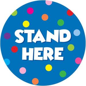 imageExcelMark 11 Stand Here Classroom Floor Decal CyanRoyal Blue