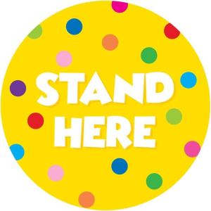 imageExcelMark 11 Stand Here Classroom Floor Decal CyanYellow
