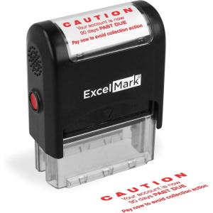 imageExcelMark Account Seriously OVERDUE  Self Inking Bill Collection Stamp in Red InkCaution