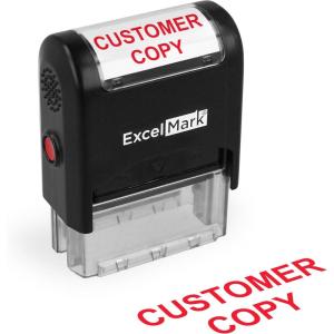 imageExcelMark Clients Copy Self Inking Rubber Stamp  Red Ink A1539Customer Copy