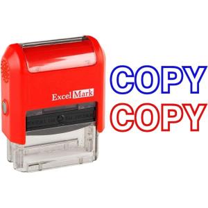 imageExcelMark Copy  SelfInking TwoColor Rubber Office Stamp  Red and Blue Ink