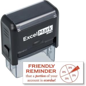 imageExcelMark Friendly Reminder Portion OVERDUE  Self Inking Bill Collection Stamp in Red Ink