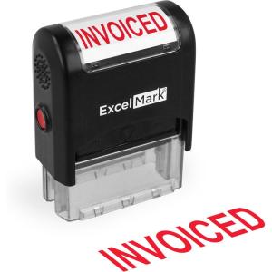 imageExcelMark Rejected Self Inking Rubber Stamp  Red Ink A1539Invoiced
