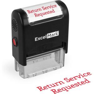 imageExcelMark Return Service Requested Self Inking Rubber Stamp  Red Ink A1539