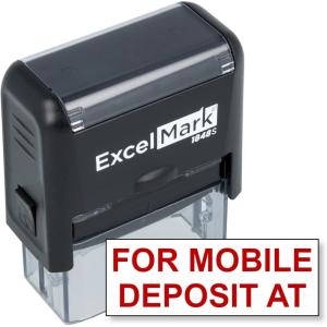 imageExcelMark SelfInking Bank Deposit Rubber Stamp  for Mobile Deposit at  Red
